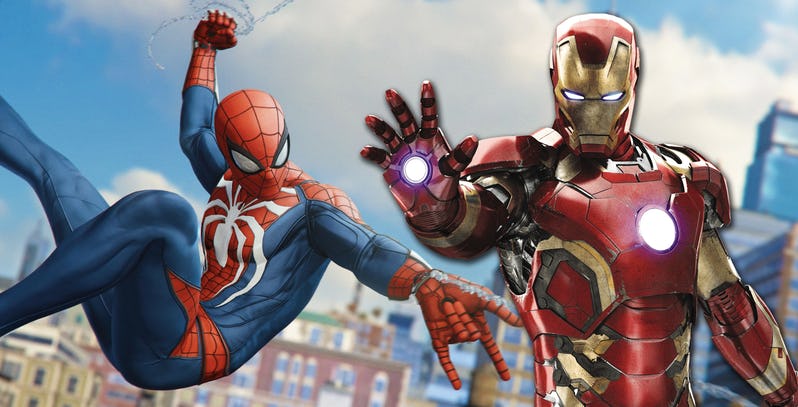 Imagem do homem aranha e o homem de ferro